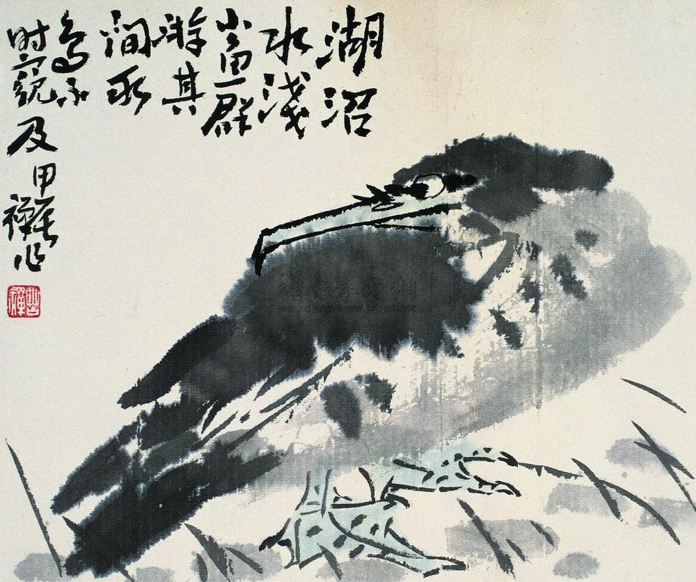 0923 鱼鹰 镜心 设色纸本