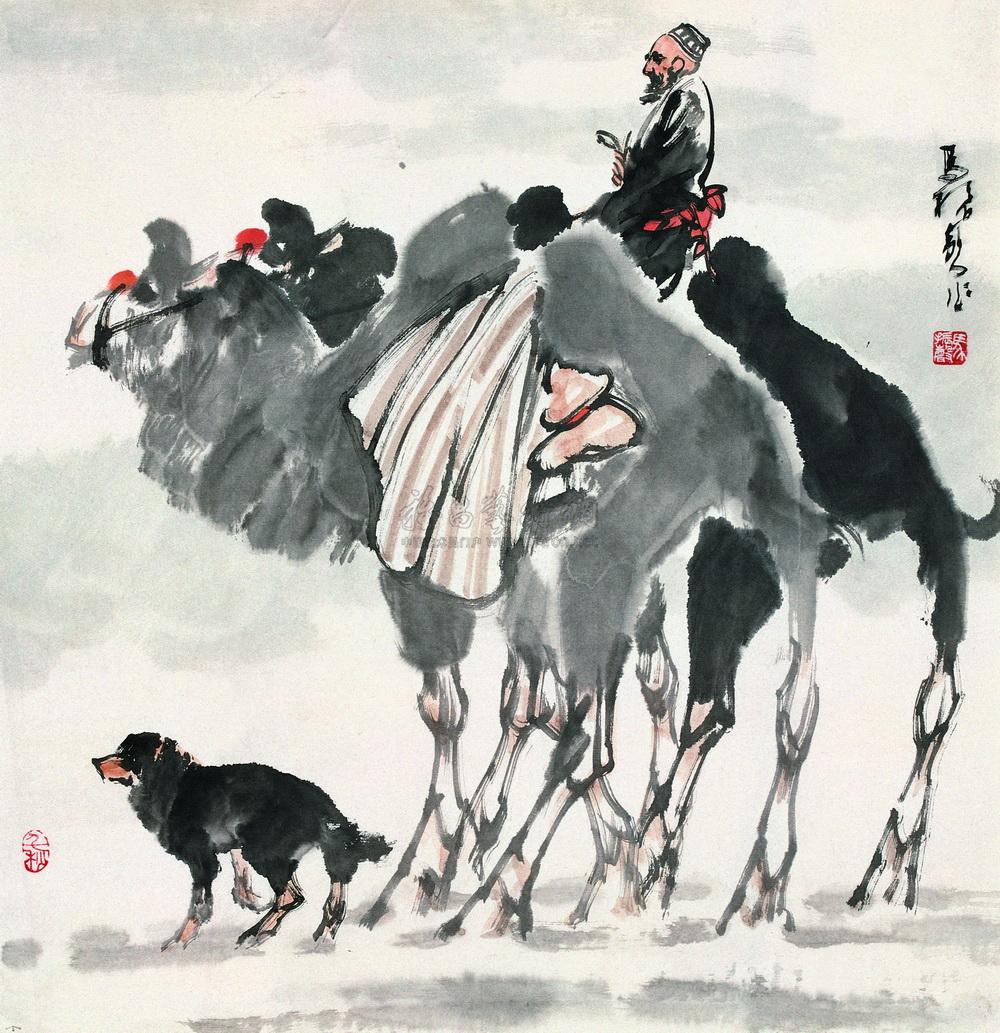 002 戈壁行 镜心 设色纸本