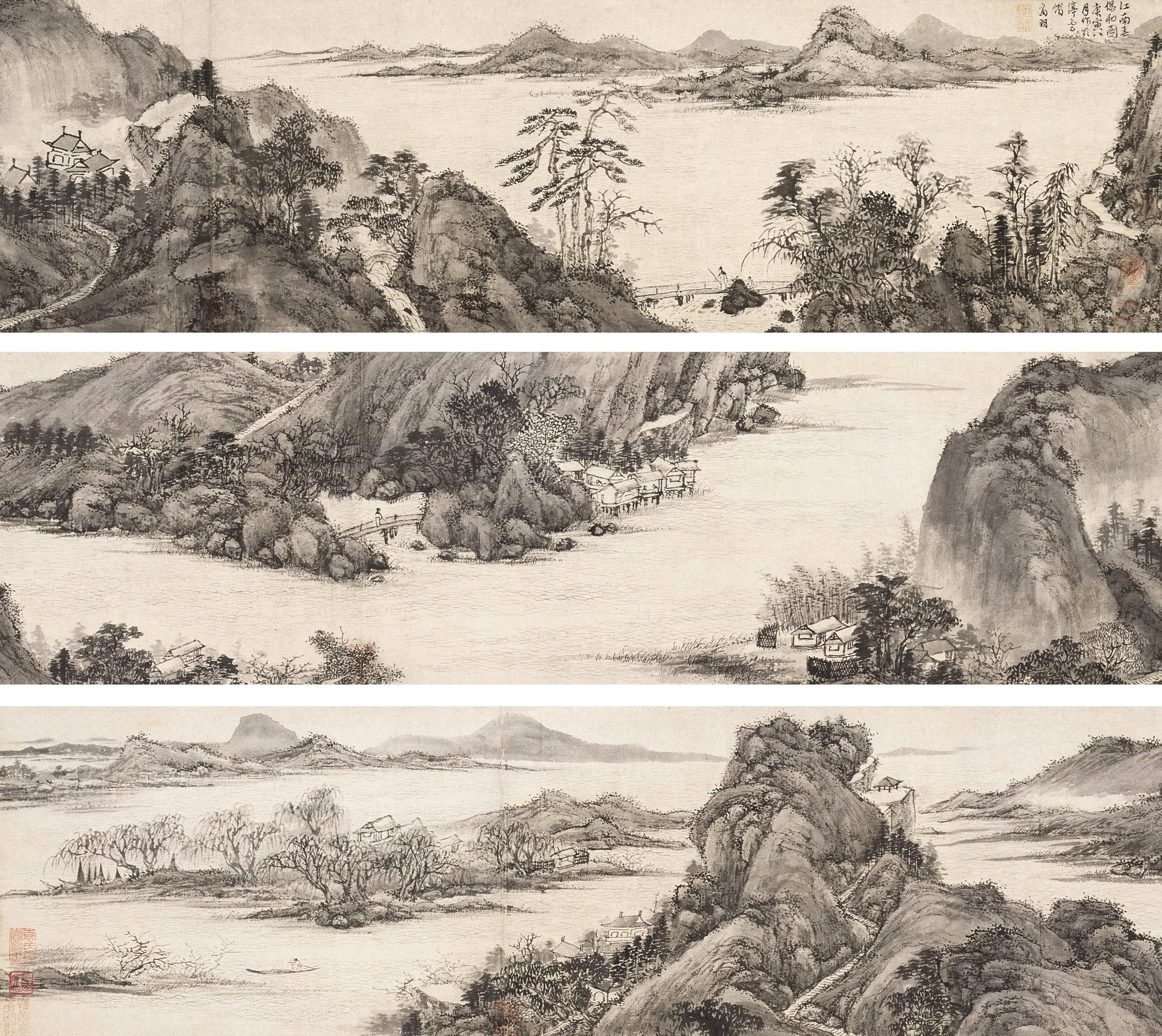 1684 江南春倡和图 手卷 纸本