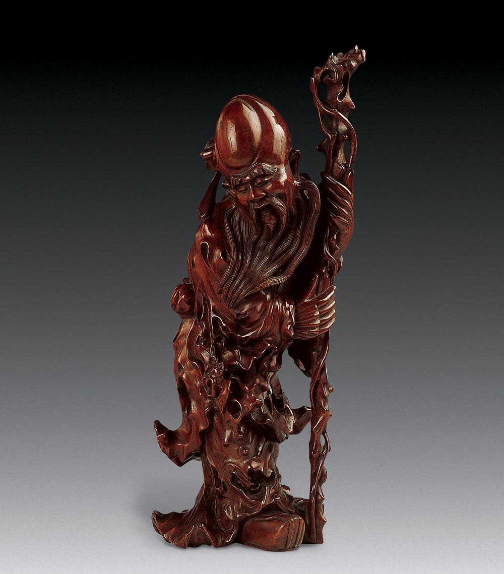0891 清 龙眼木雕大寿星