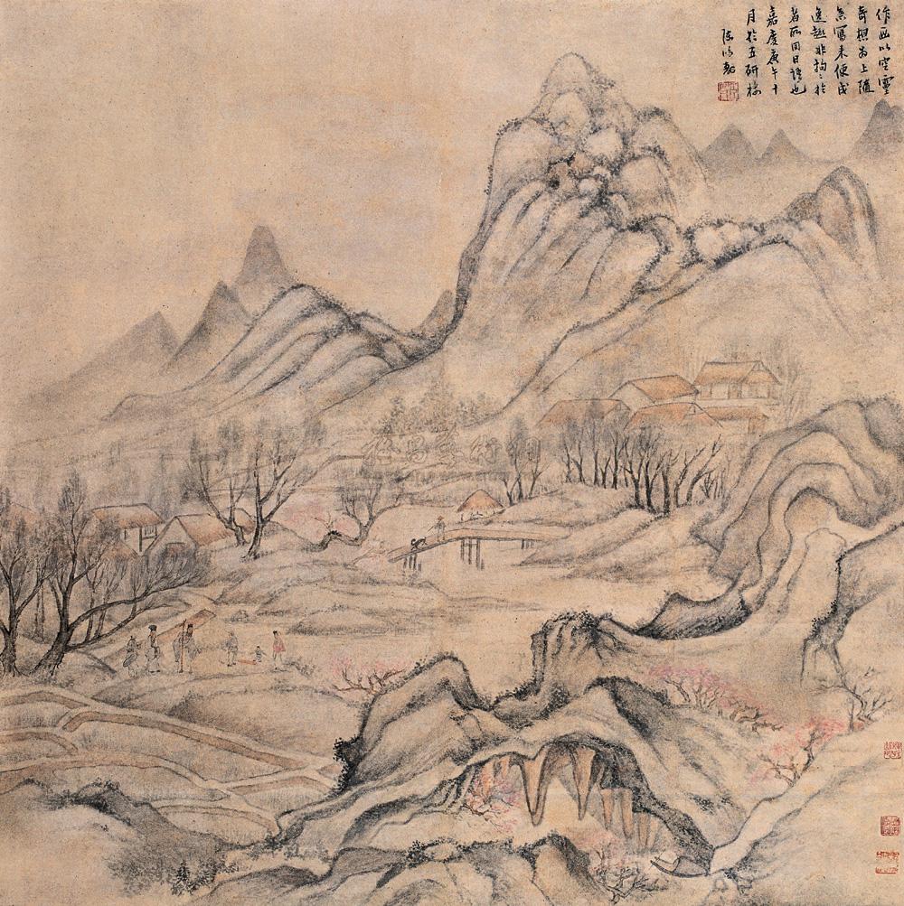 0630 庚午(1810年)作 桃花源 立轴 水墨纸本