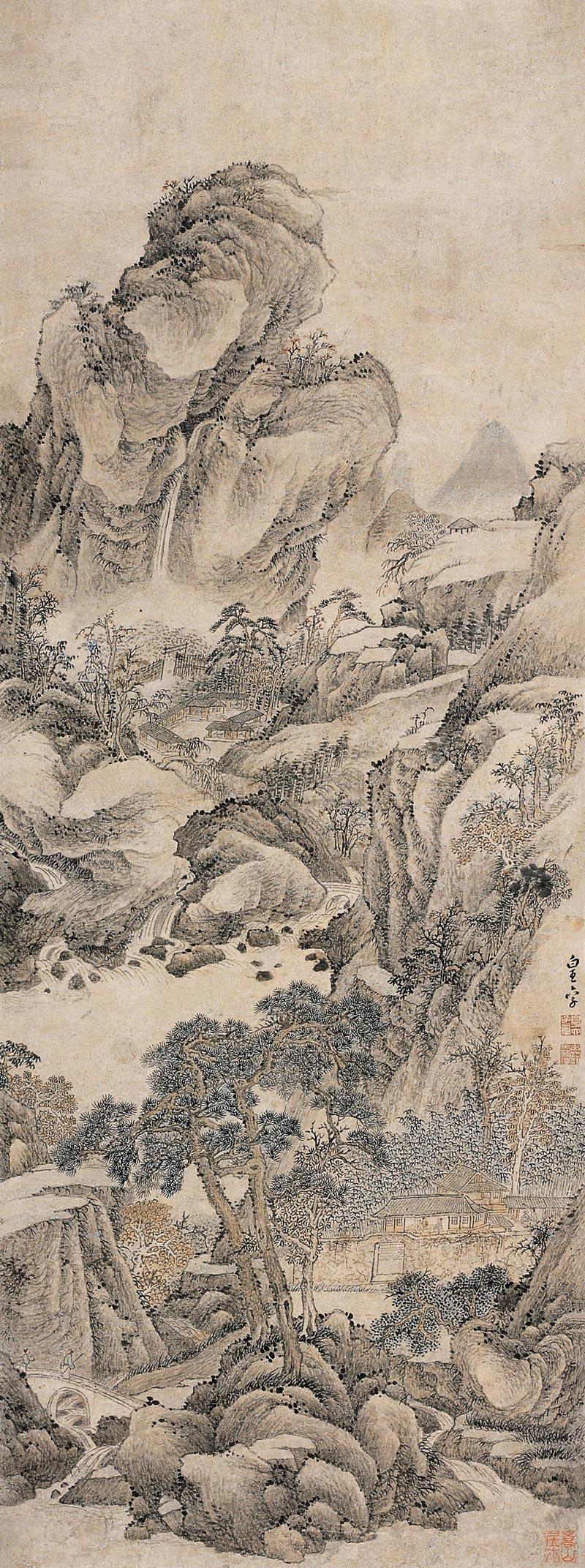 2234 仿黄鹤山樵山水 镜心 设色纸本