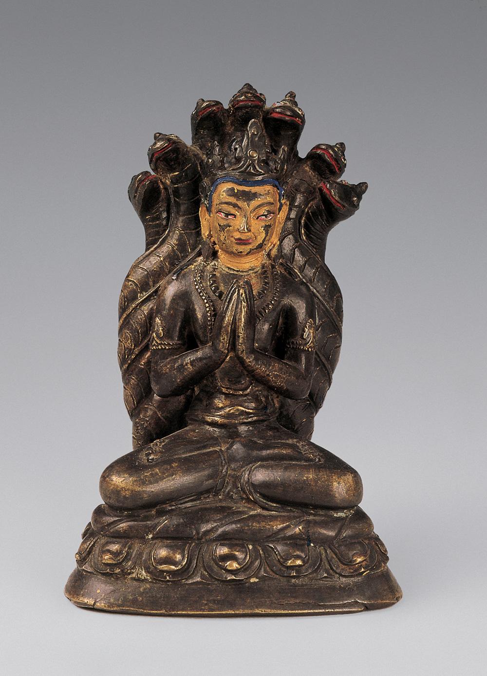 1729 明(16th) 铜泥金龙种上尊王佛像