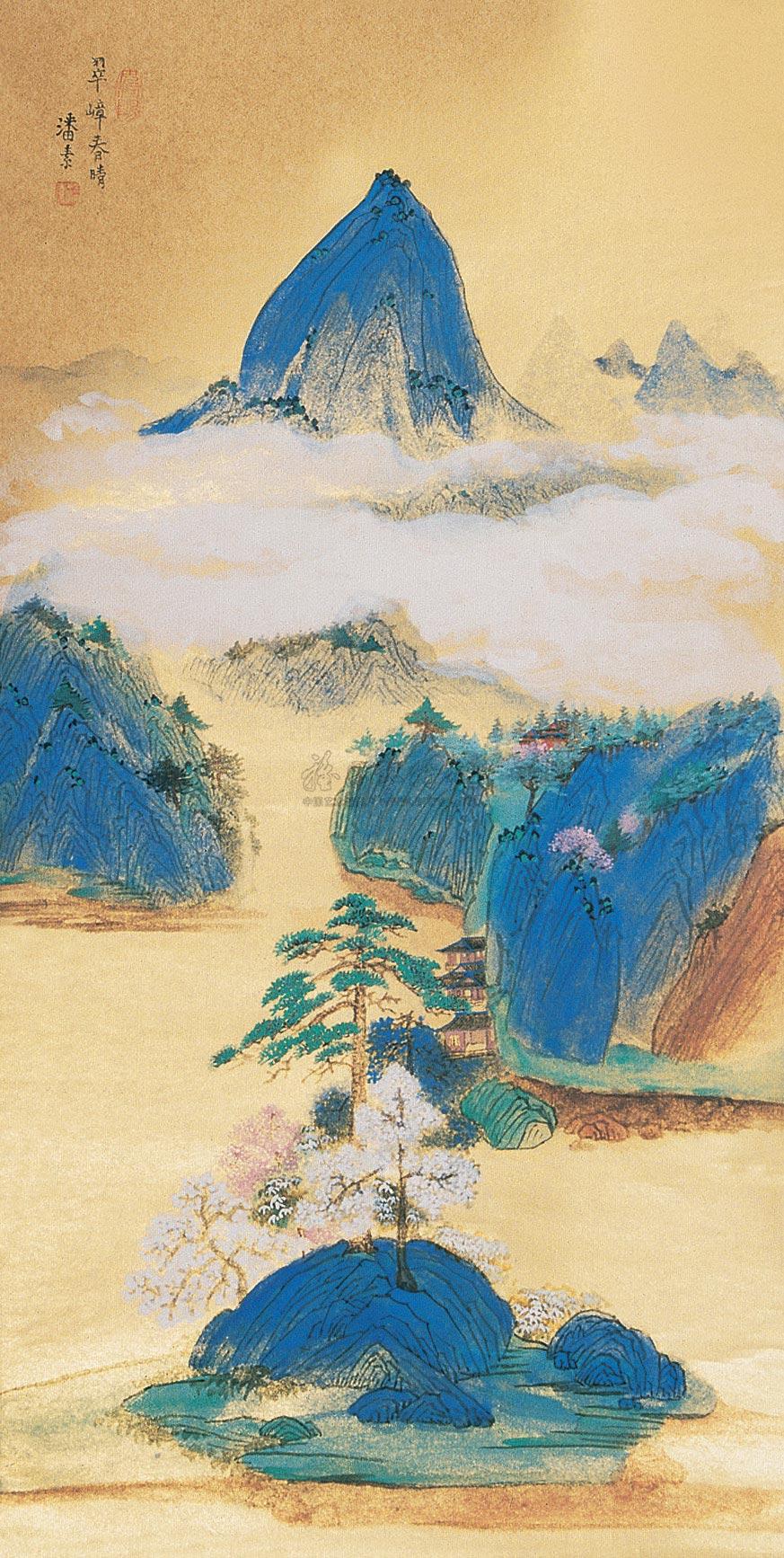 0558 金碧山水 立轴 设色纸本