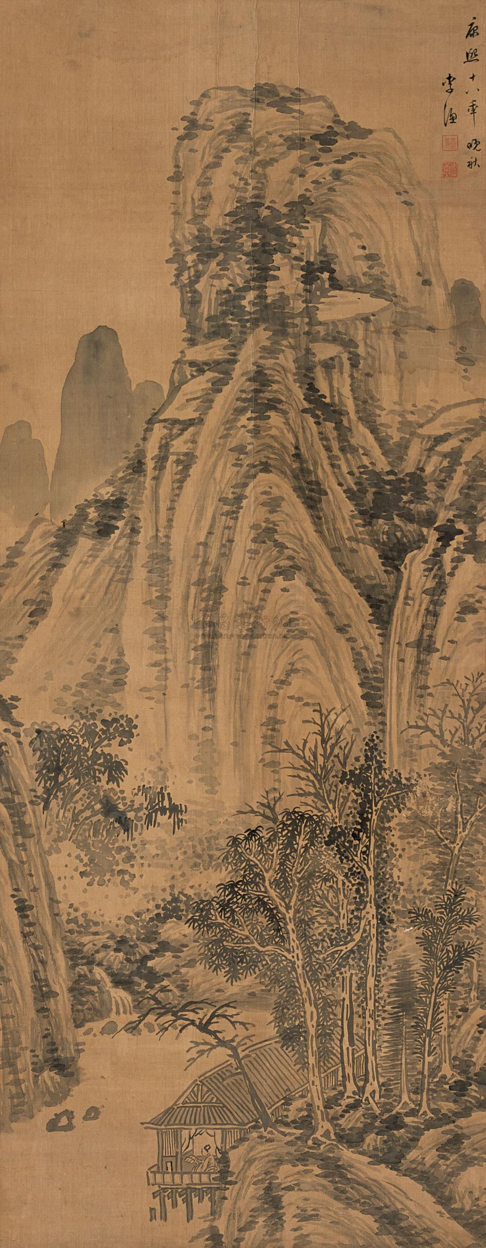 【山水 立轴 墨色绢本】拍卖品_图片_价格_鉴赏_绘画_雅昌艺术品拍卖