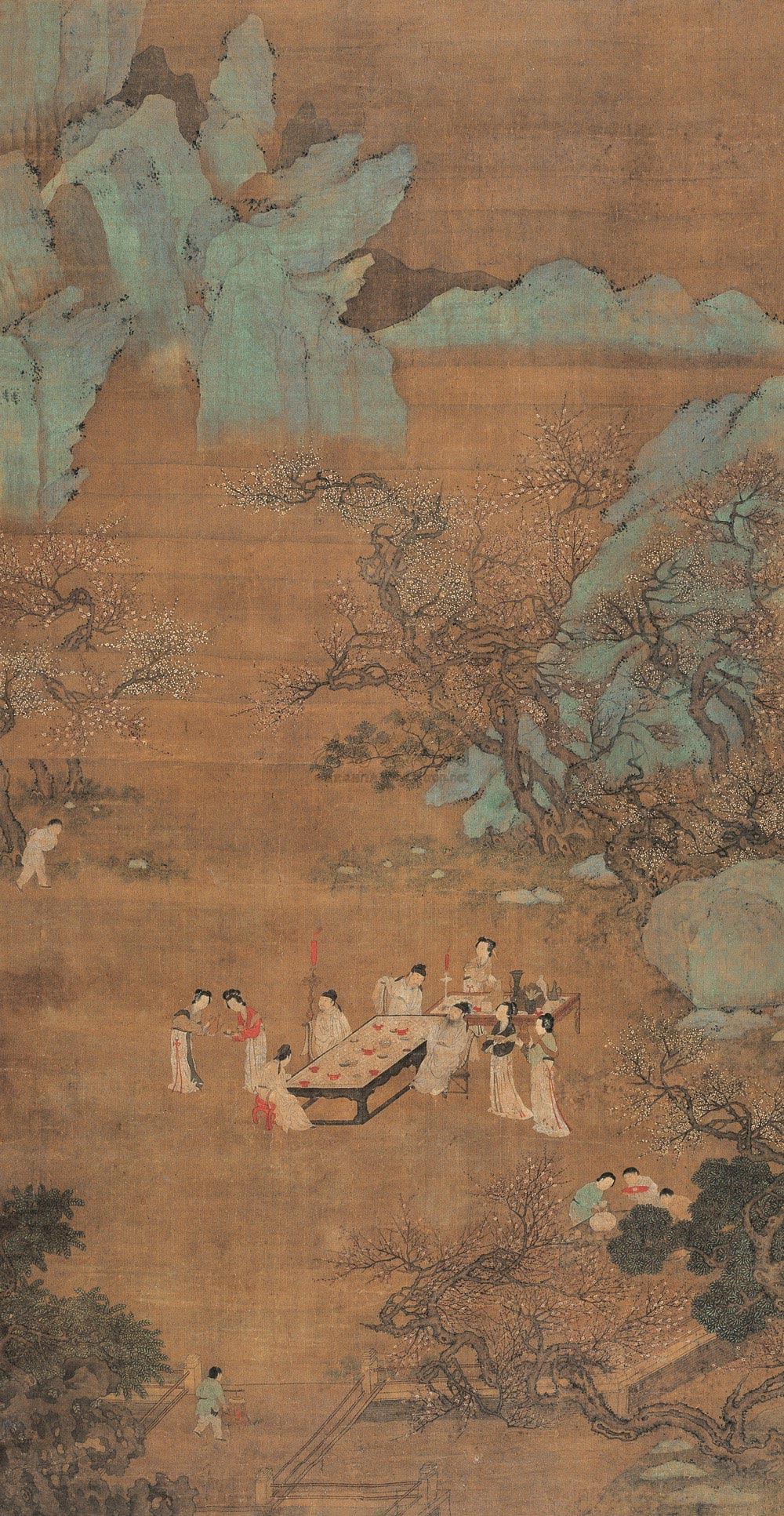 0442 夜宴图 立轴 绢本