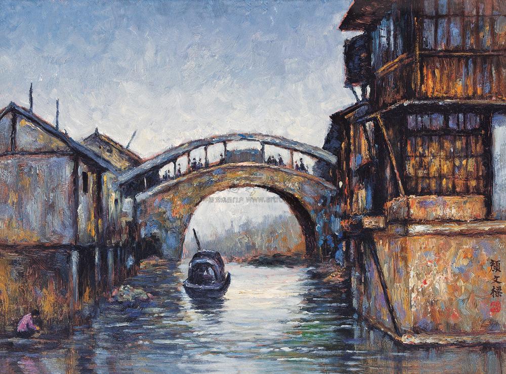 【江南水乡 纸本油画】拍卖品_图片_价格_鉴赏_油画_雅昌艺术品拍卖网