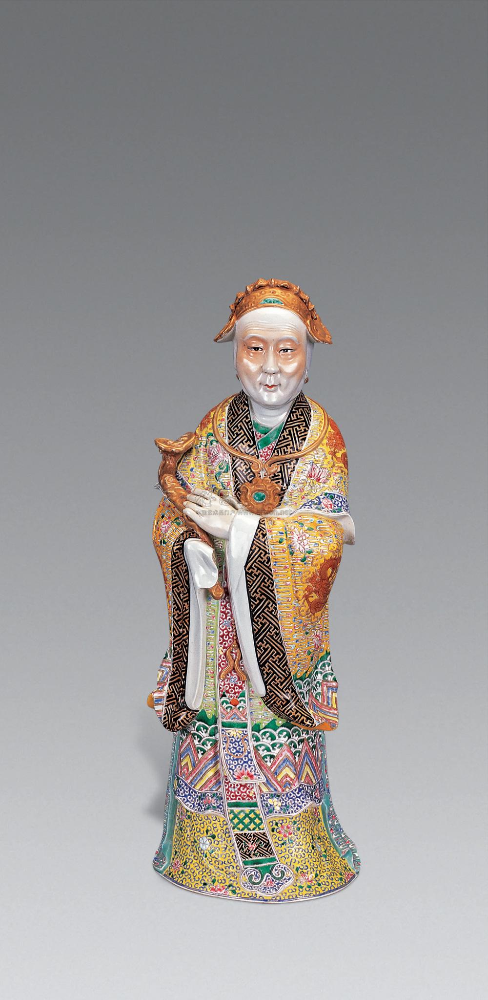 0521 民国 粉彩女寿星像