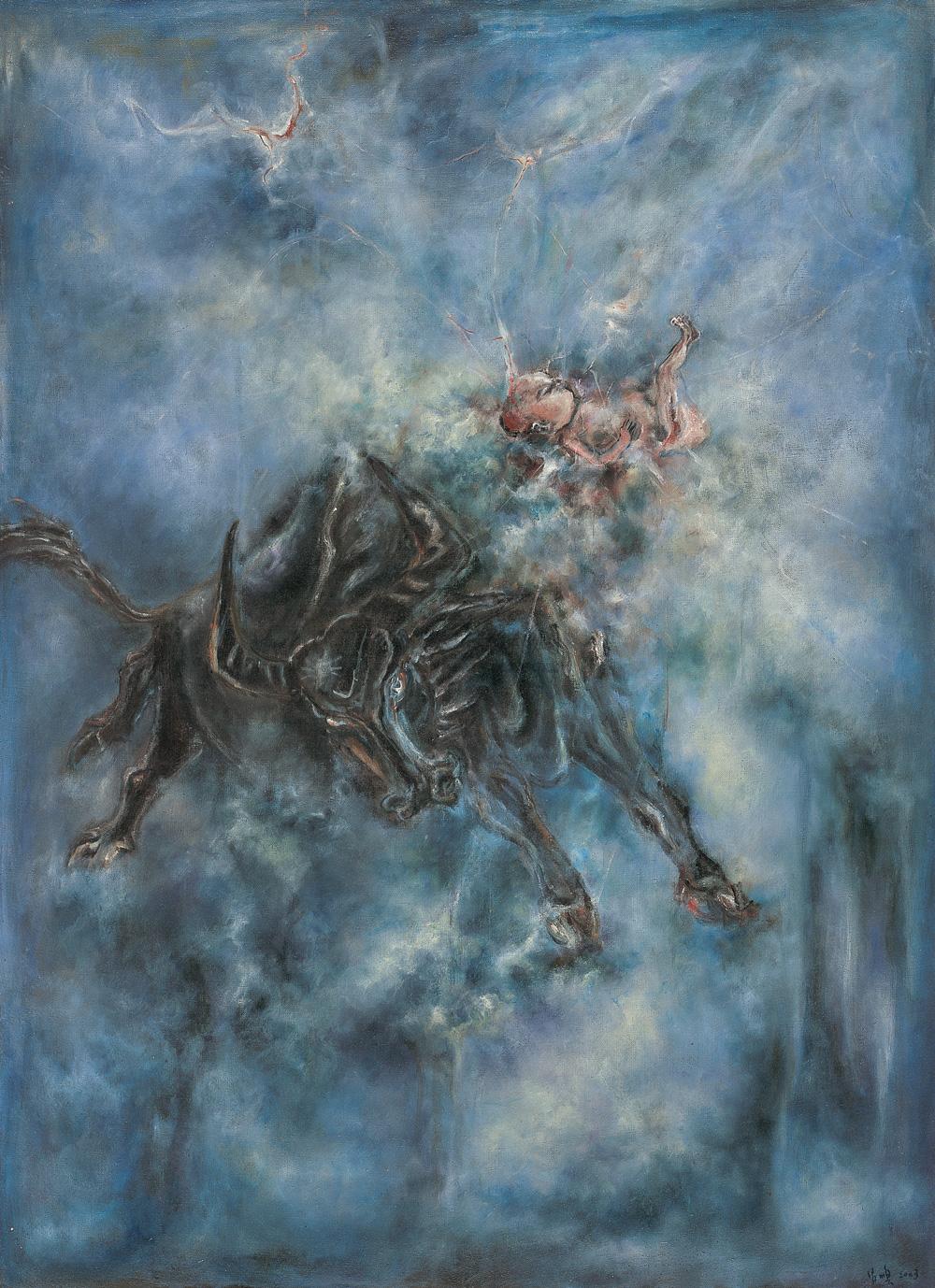 0031 2003年作 牛 布面油画