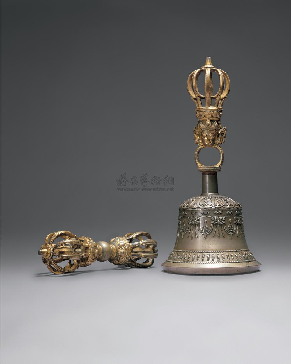 【明永乐 铜鎏金金刚铃 杵 (二件)】拍卖品_图片_价格_鉴赏_法器_雅昌