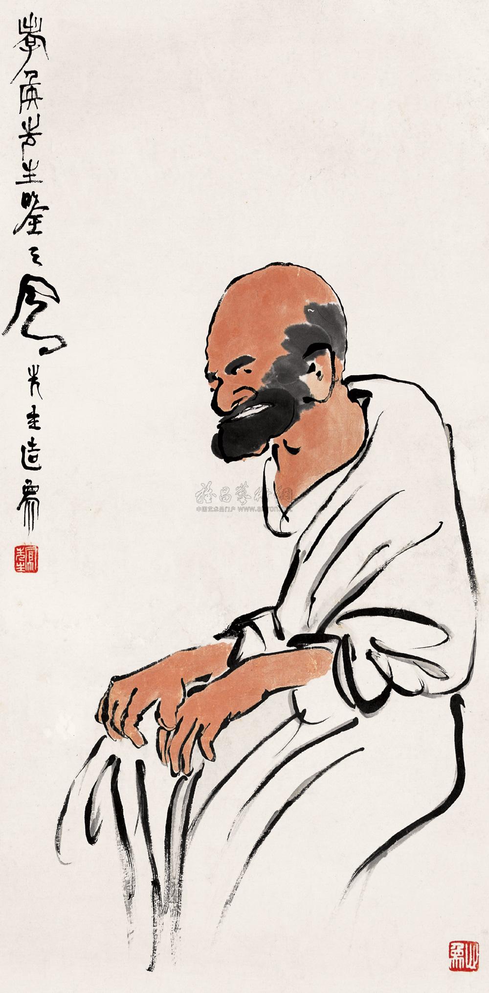*0547 人物画《达摩佛》 立轴 纸本