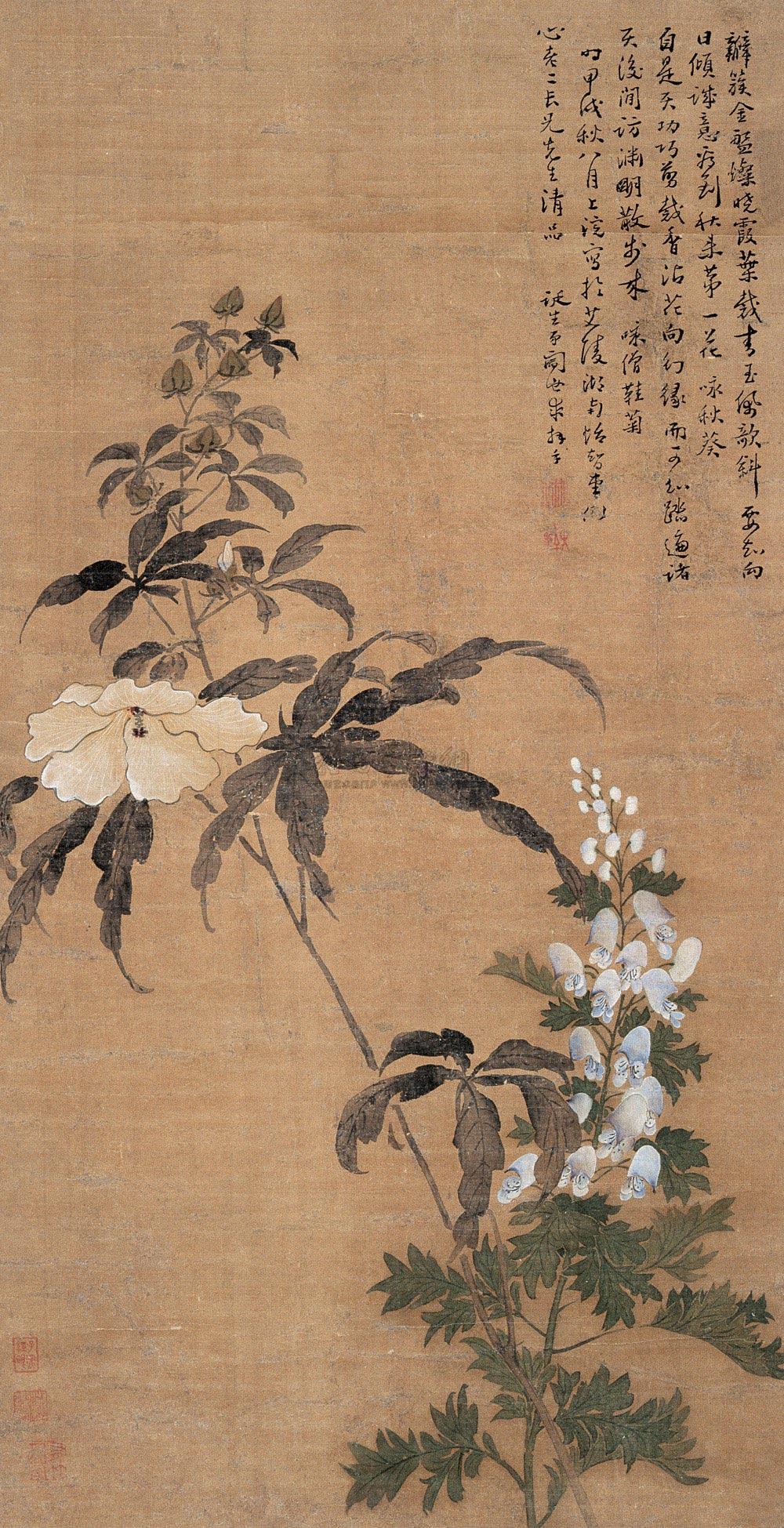 0463 花卉 镜心 设色绢本