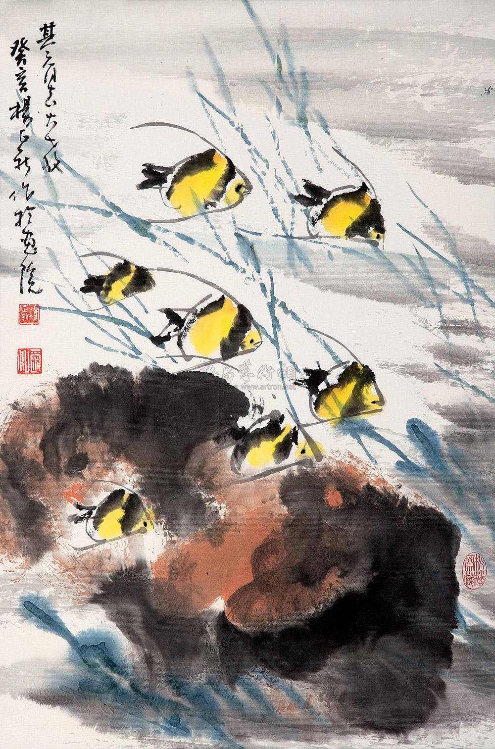 【神仙鱼 立轴 设色纸本】拍卖品_图片_价格_鉴赏_绘画_雅昌艺术品