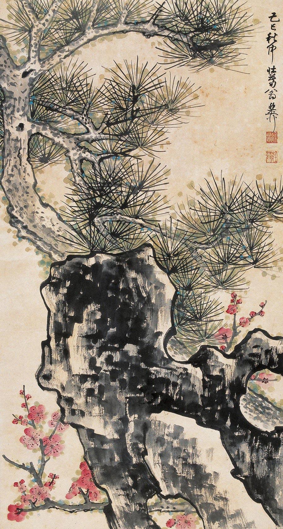 【己巳(1989年)作 三友图 立轴 纸本】拍卖品_图片_价格_鉴赏_绘画