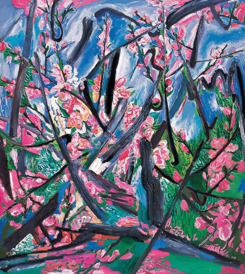 0080 2007年作 桃花点点红 布面 油画
