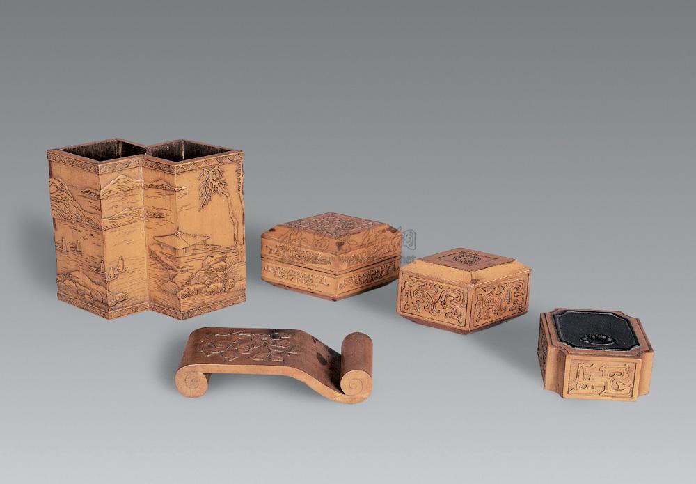 【清 竹黄文房小件 (一套五件)】拍卖品_图片