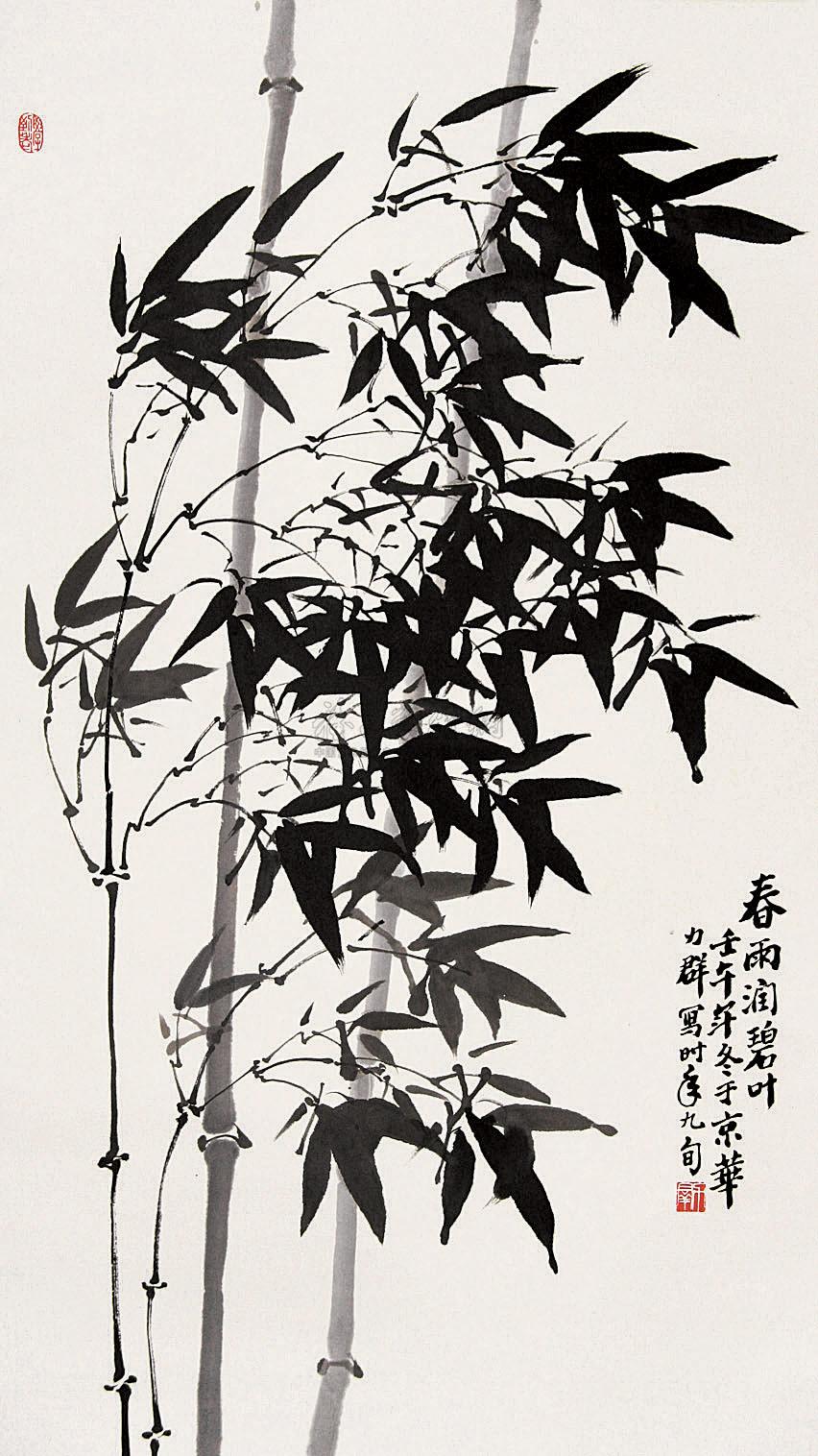 0610 墨竹 立轴 水墨纸本