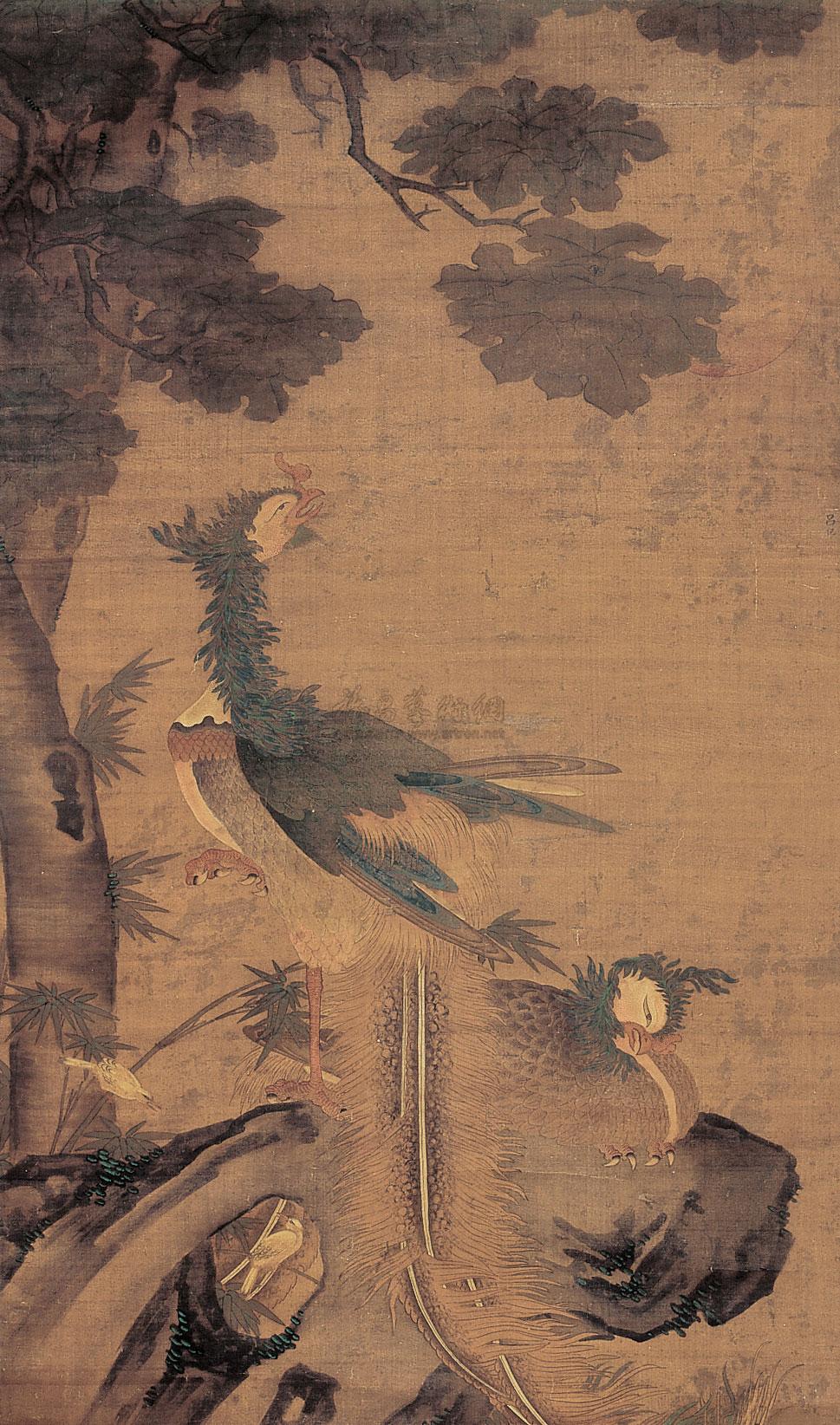 0201 五伦图 立轴 设色绢本