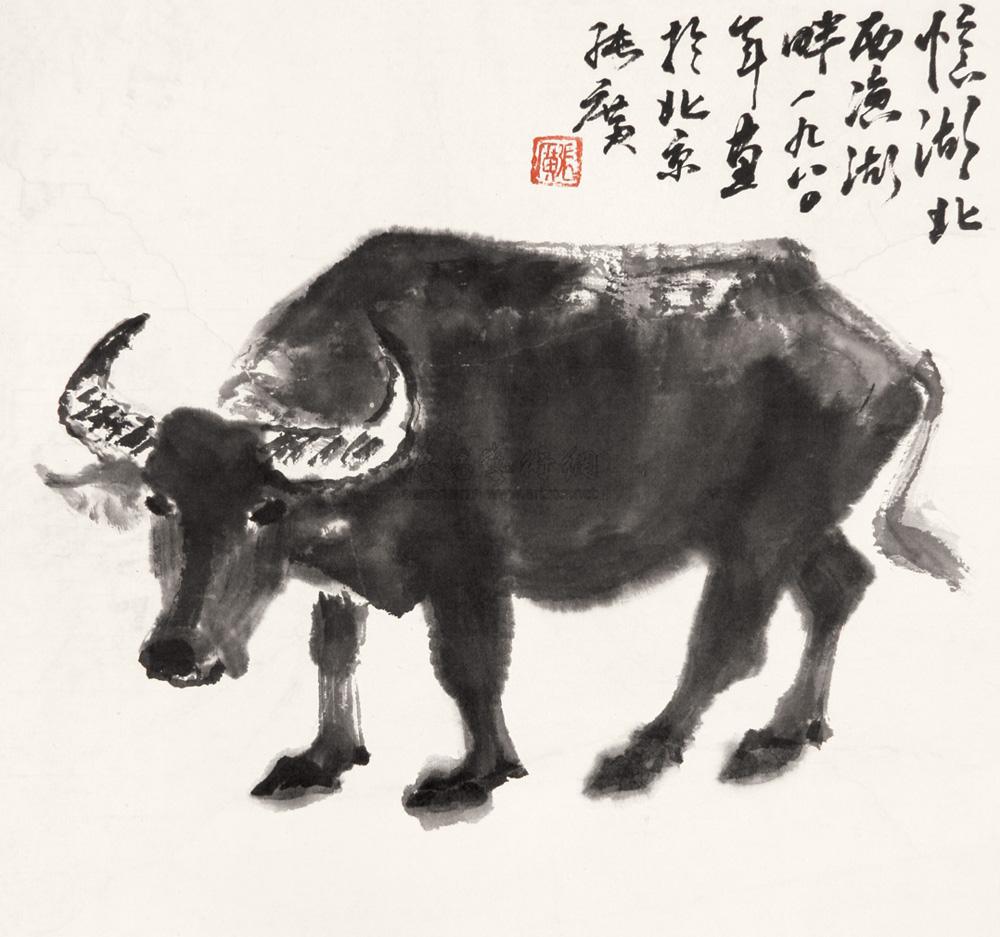 0517 耕牛 镜心 纸本