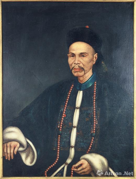 《清朝文官》 布面油画  啉呱(1801