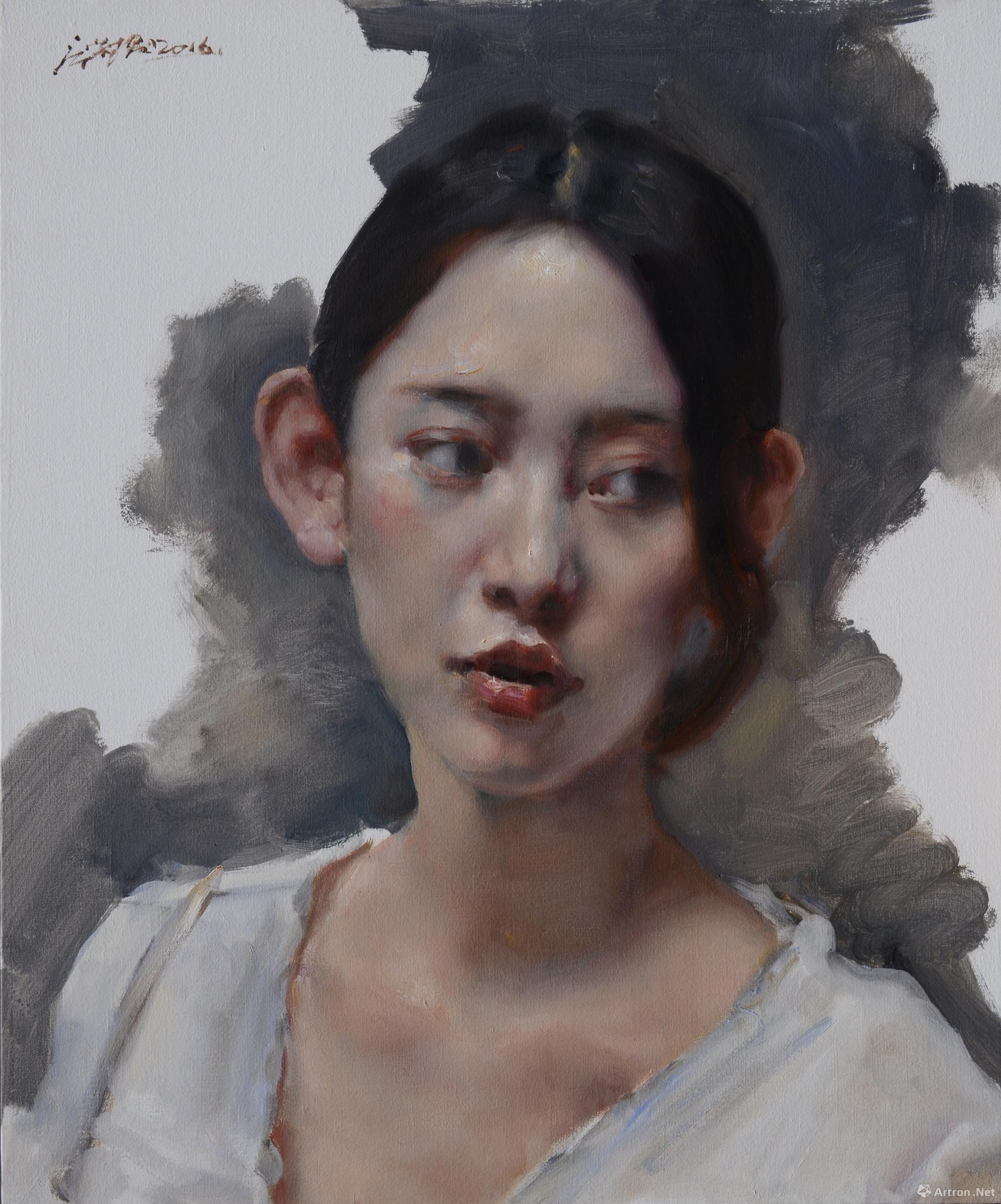 《女孩肖像no2》  庞茂琨 60×50cm 2016年 布上油画