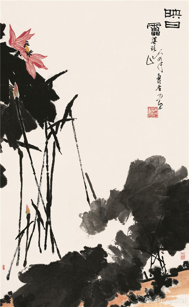 《映日图》  潘天寿