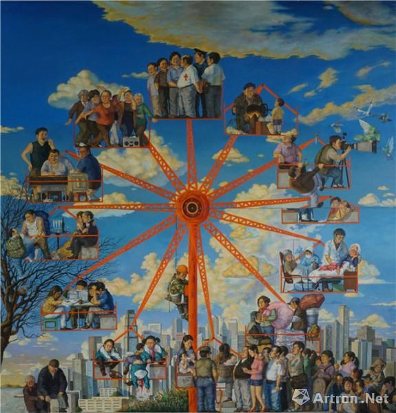 《摩天轮》  陈彦百 200x206cm  油画