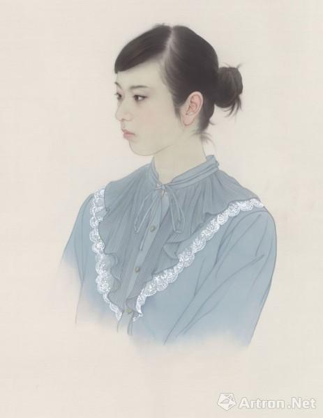 《日本女孩》  何家英 65x50cm 2014年