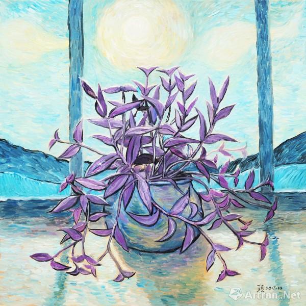 《窗台上的紫吊兰》