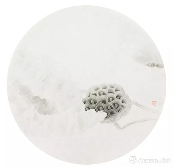 《莲蓬》  杨明 36x36cm 2018年 纸本墨笔