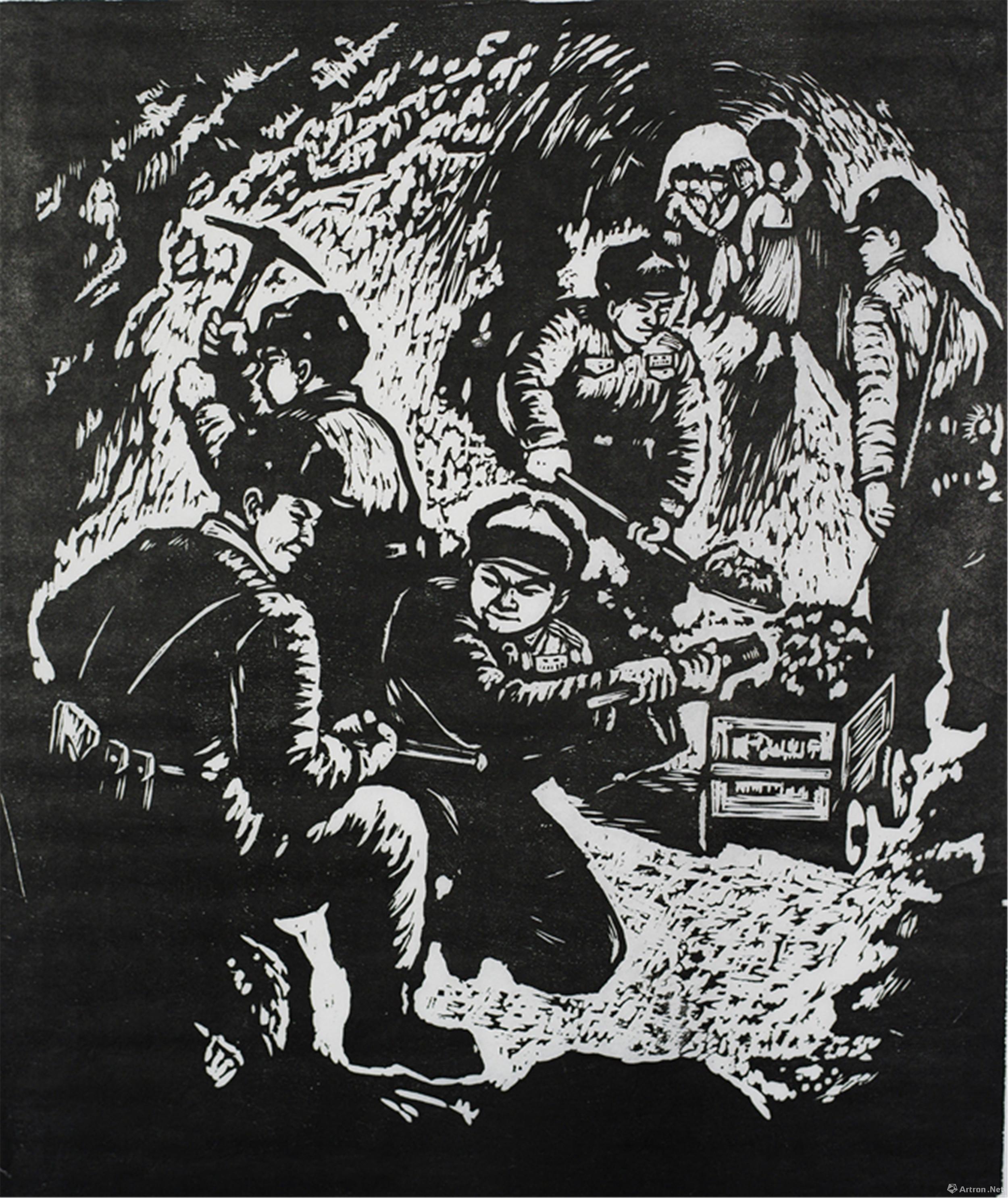 5x43.5cm 1976年 黑白木刻