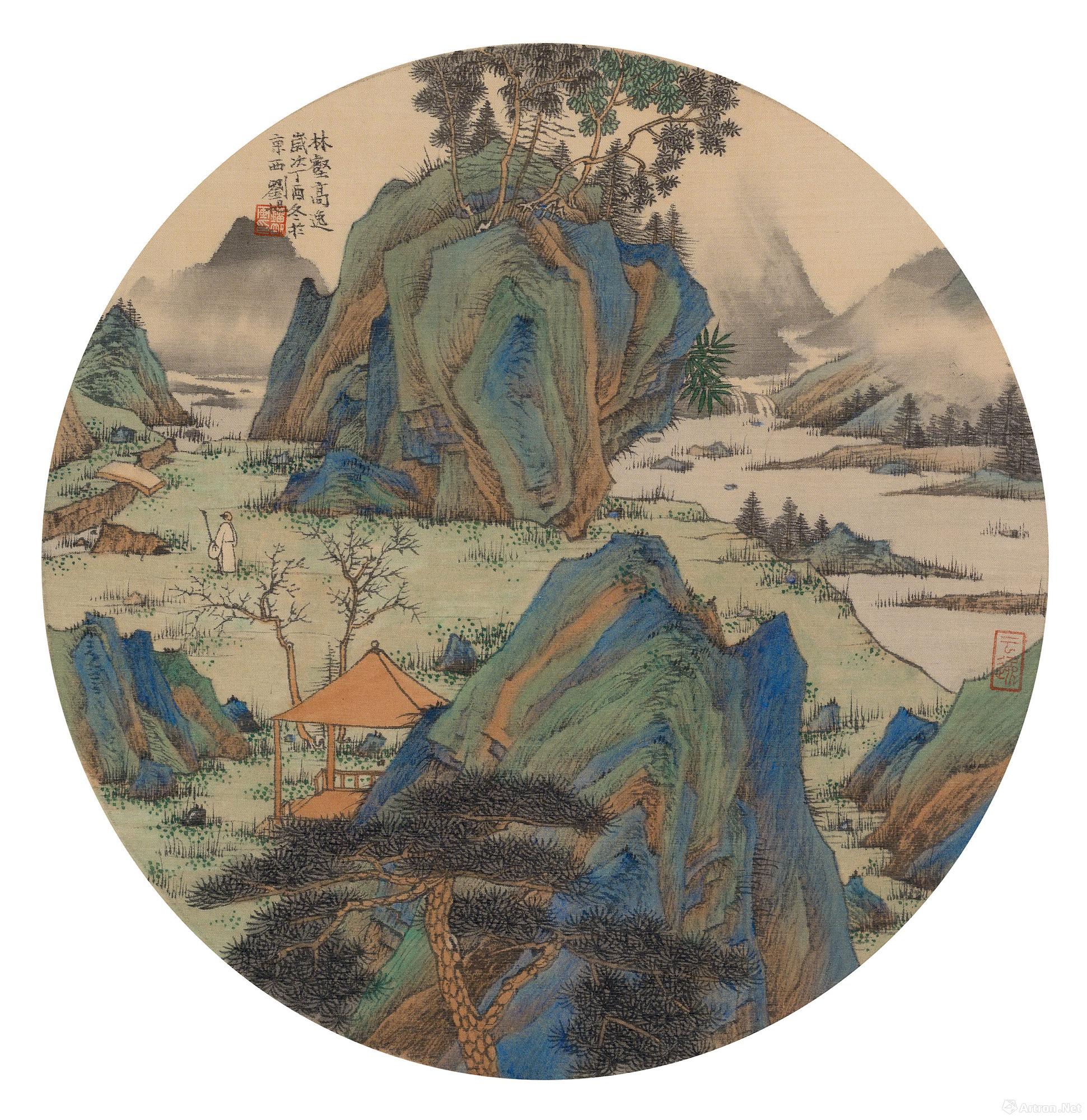 《圆扇系列之二》  刘旭 直径27cm 2018年 绢本设色