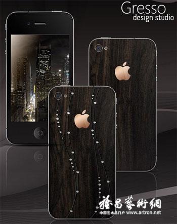iPhone4第一个奢华版设计 200岁非洲木+18K